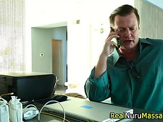 Asian Masseuse Gets Fucked Hard by Monster Cock in Nuru Massage Session