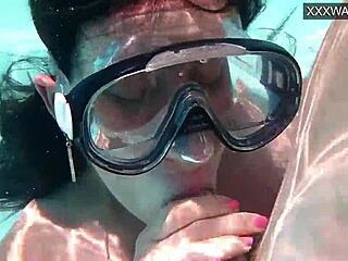 Minnie Manga and Eduard get wild cumming in the pool