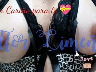 A gift for love day with oiled peruvian tits nipples and dildo in bath