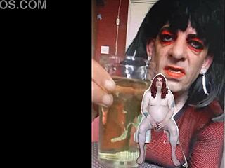 Bisexual Sissy Male Naked Exposed Swallowing Pee