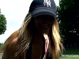 sensi snags a hot russian milf for park action