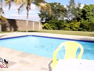 Bodybuilder Pool Guy Leaves Me Sticky with Cum