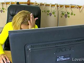 Leggy blonde, take that hard cock in your butt!