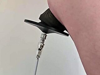 Feeling Intense Pleasure With Monster Black Dildo In Anal Assfucking On The Fucking Machine.