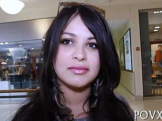 gorgeous sadine godiva strips and craves hardcore action