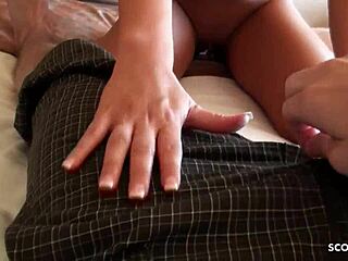 Sexy blonde big tits milf records private sex tape with big dick boyfriend at hotel during holiday, clothes ripped in hardcore fucking