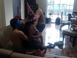 Yo, the orgy’s ready at home, old pervs banging horny stepmom! 😜