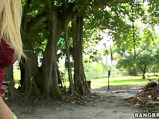 A latina amateur flaunts her big tits in public outdoor settings.