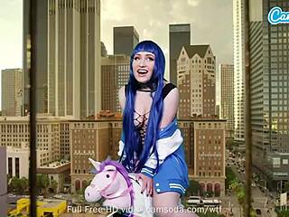 Lizzie Love Cosplays Hinata Hyuga Masturbating On Sybian