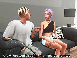 Stripper Bent Over for Big Black Cock in 3D Cartoon Creampie