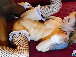 New maid takes boss's big black cock hard