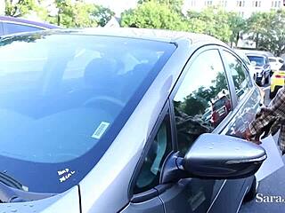 Busty Cougar Sara Jay Rides Driver Shaundam’s Big Black Cock Hard