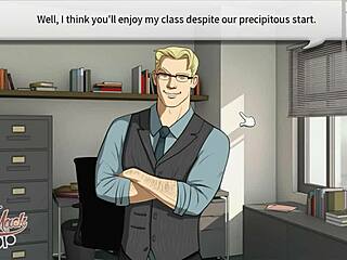 Muscular teacher dominates in this gay anime dating scene