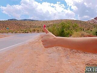 Naughty teen Rissa May picked up for rough banging