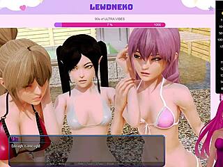 Vtuber Lewdneko Enjoys Harem Hotel Creampie Fun