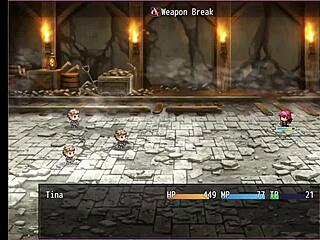 Tina Swordswoman Battles in Scarlet Prison Hentai Game