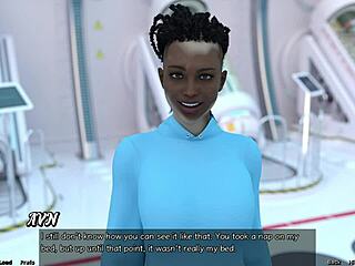 Red-haired step sister showers in space game!