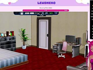 Vtuber Lewdneko Enjoys Harem Hotel Creampie Fun