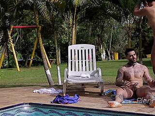 marsha love and matheus castro share a steamy outdoor blowjob in intimate 1-on-1.