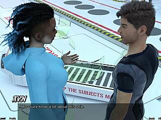 Red-haired step sister showers in space game!