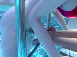 3D Animated Futa Sex in Pool with Lustful Girl Sucking