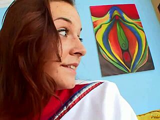 Hot Cheerleader Babe Sucking and Banging in Hardcore Doggystyle