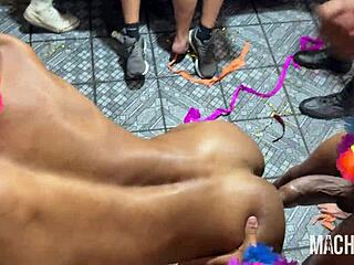suruba de machos no carnaval brasileiro with ass licking and anal creampie