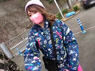 Part1 - Stunning Asian Babe with G-Cup Seduces on Slopes for Wild Action