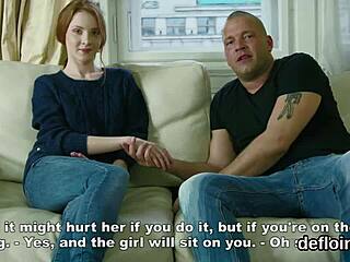 Cute kitten opens up soft pussy and gets deflorated hard.