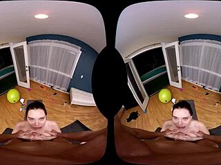 Naughty America VR: Athletic brunette's gym titty fuck