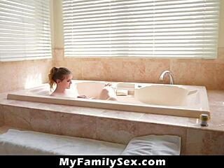 I rescued stepsis stacey leann from drain, noticing her pussy, then we licked and fucked in cowgirl