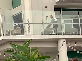 Hot ass milf shows off wet pussy in public hot tub resort. I’m obsessed with her curves!