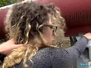 spanish shaved pussy banged outdoors in wild public spot