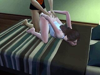 girl sneaks a suck on friend’s cock after wild party.