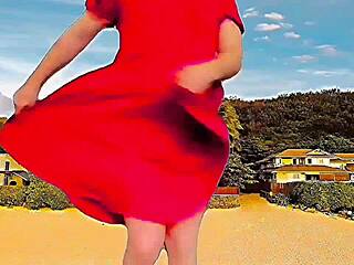 twink sissy crossdresser flaunts big ass in sexy dress