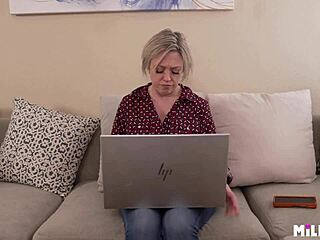 Annoyed cougar seduces young neighbor after annoyance