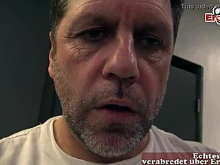 Watch this German teen in stockings and glasses make a hot porno!