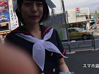 Japanese cute teen 18+ idol hides her natural tits