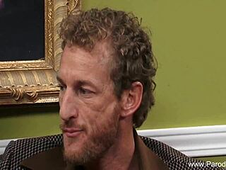 Redhead milf fucked on her couch, getting a cumshot