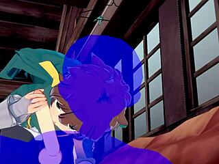 Konosuba yaoi! Kazuma gets cum in mouth from blowjob in Japanese anime porn!