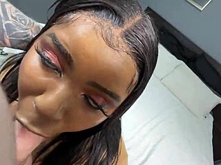 Busty Black Girl Squirts In Missionary And Gets Messy Creampie From White Guy