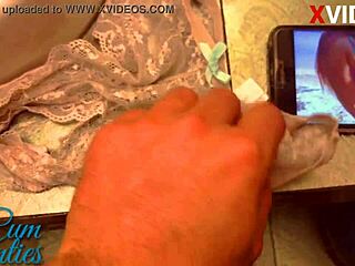 Hey, I framed my girlfriend and stole her panties for a kinky cumshot POV 😏