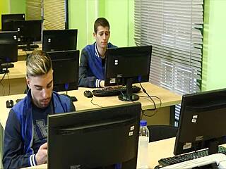 A Twink Spits in Gay Gangbang Orgy Bareback Banging