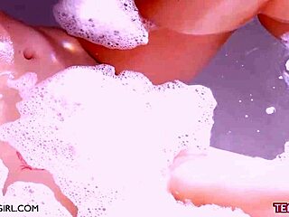 Super Hot Blonde Teen Poses On Sofa