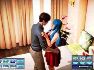 The blue-haired beauty experiences a silly fucking session with her partner.