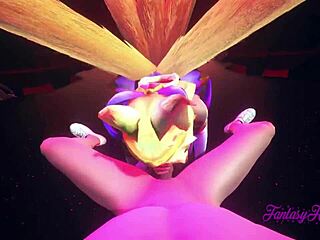 Ahri Star Guardian gets hard sex in League of Legends hentai with creampie!