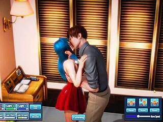 The blue-haired beauty experiences a silly fucking session with her partner.