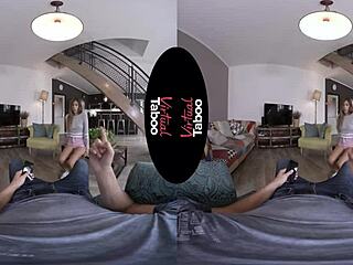 Virtual taboo explores shaved pussy with handjob and blowjob