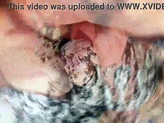 Orgasm on his leg in amateur porn video