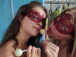 2 Girls Love to Suck Lollipop and Crave Dick More